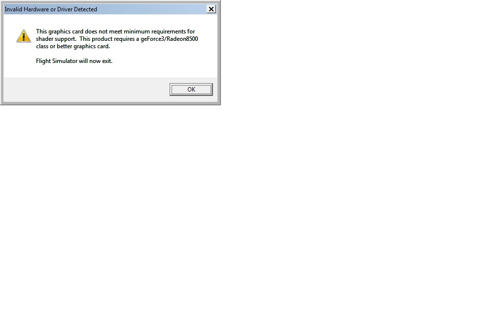 Unsupported Hardware or Device Driver